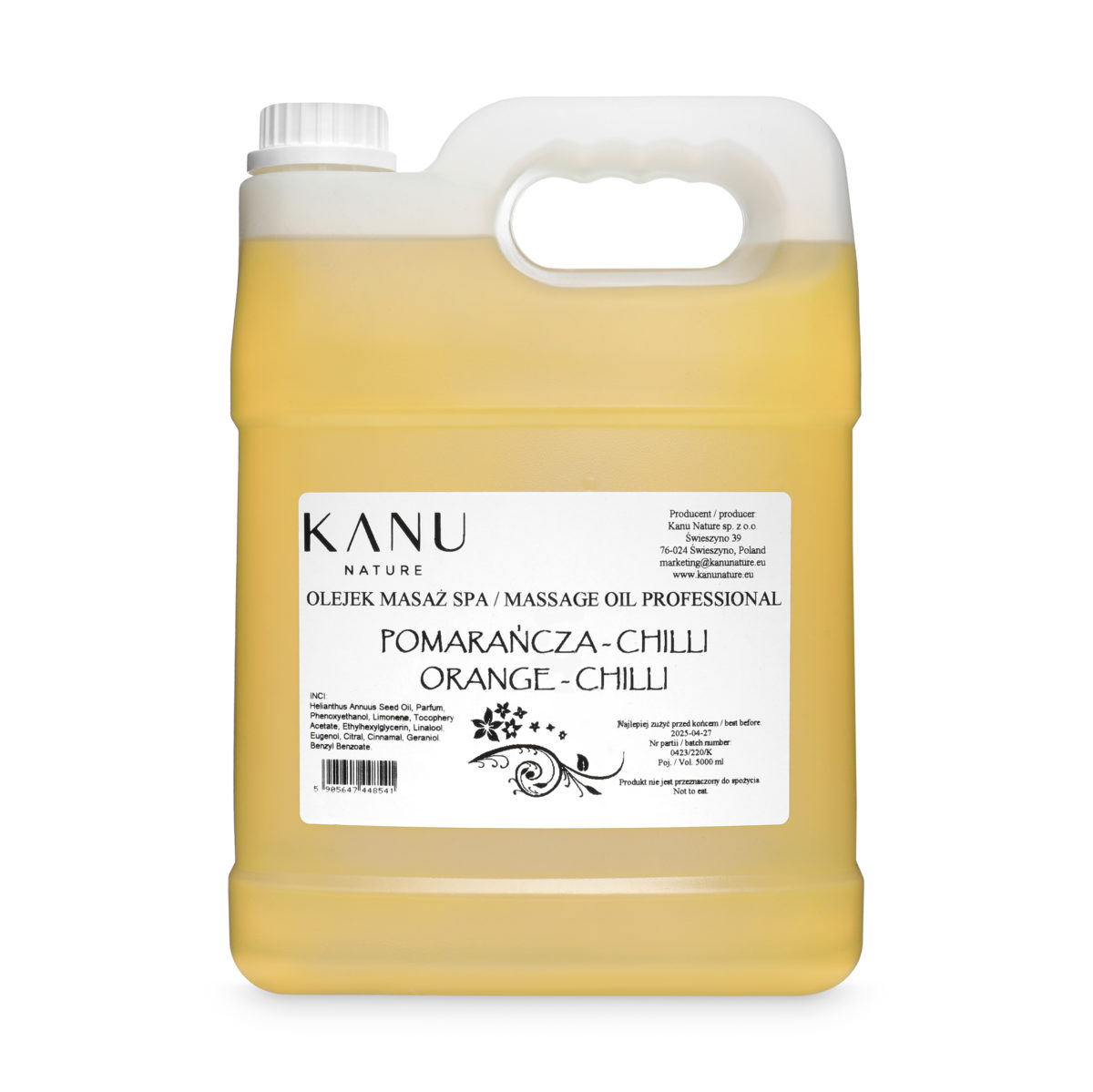 Kanu nature ulei masaj portocale chilli paprika 5L kanu nature romania happy tour scaled